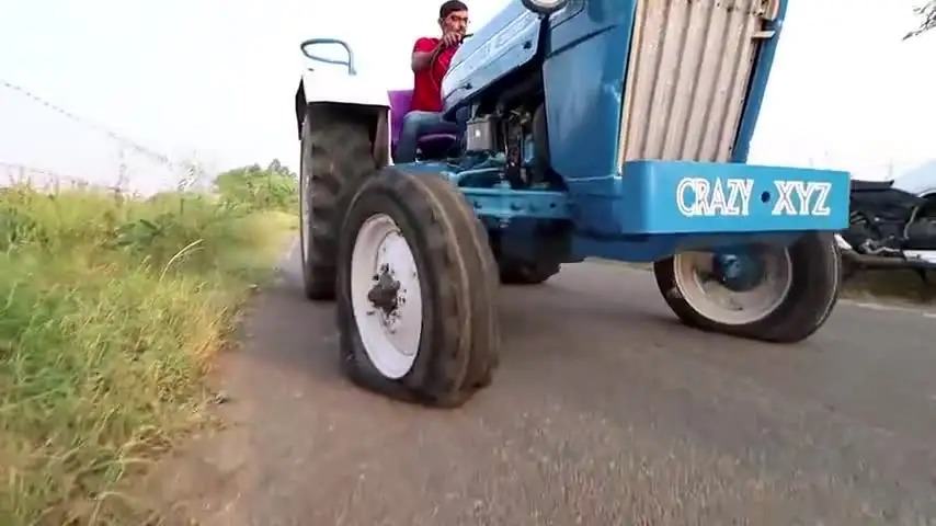 Explosion in an instant, why does the tractor tire just leave the factory blow out?